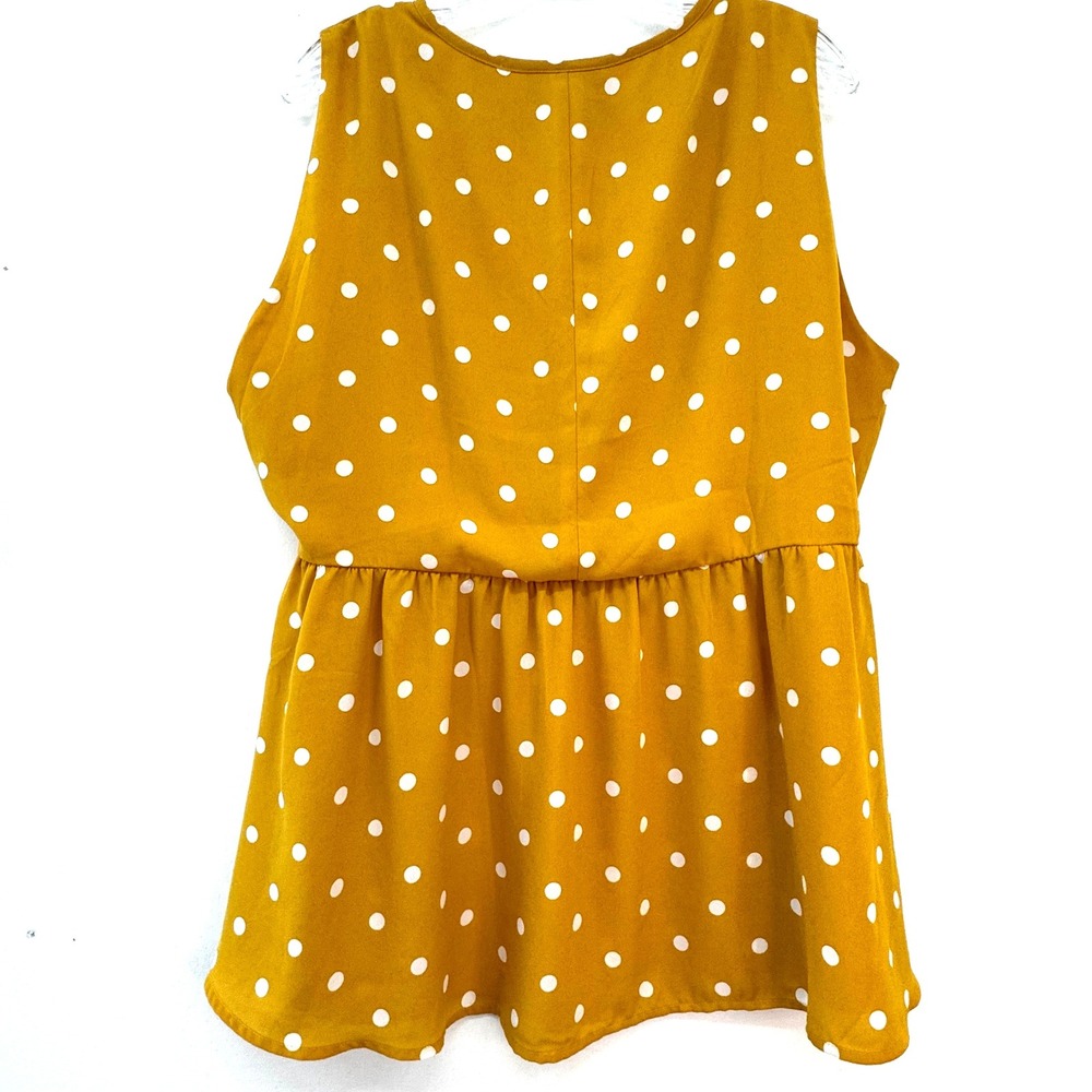 Lane Bryant Mustard Yellow Polka Dot Sleeveless Tunic - Picture 6 of 6